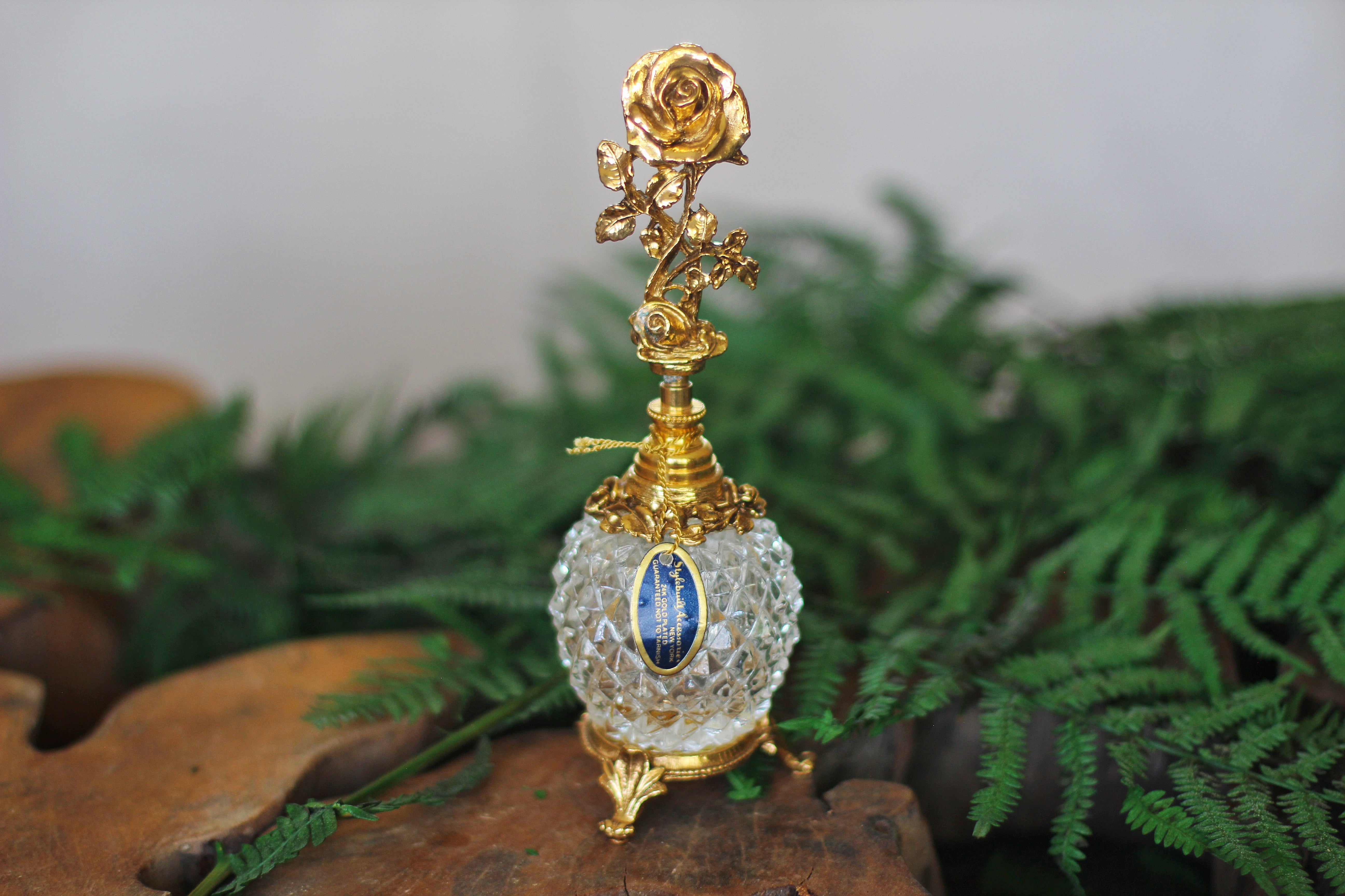 Antique Stylebuilt Tall Rose Perfume Bottle