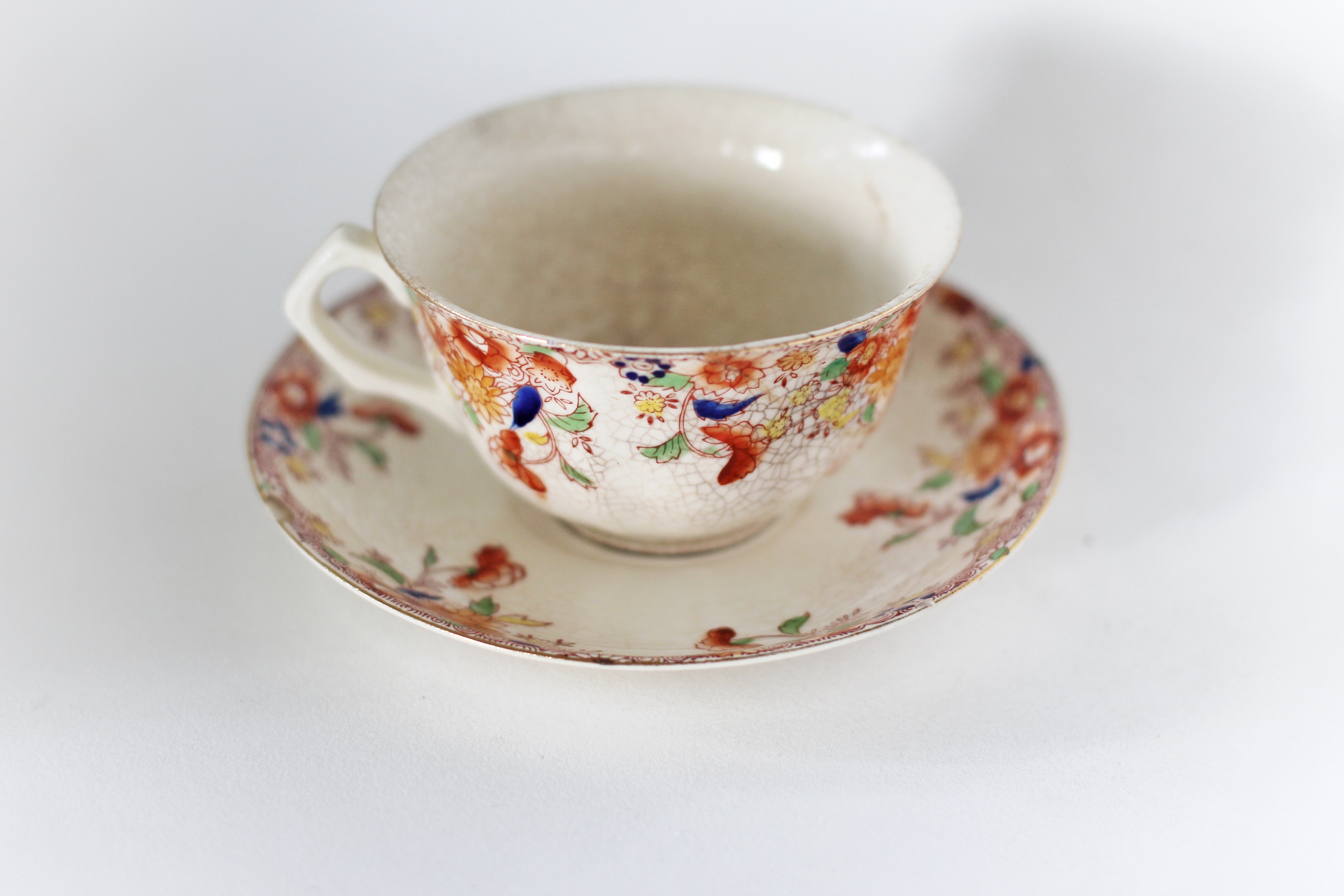 Vintage Floral Hand Painted Tea Cup Set