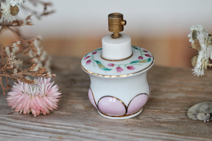 Antique Tulips Floral Porcelain Perfume Bottle