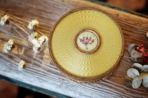 Vintage Brass Floral Jar