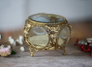 Antique Floral Dogwood Jewelry Box