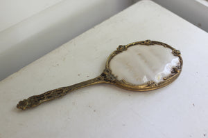 Antique Floral Hand Mirror