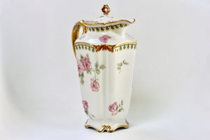 Vintage Limoges Floral Leaves Porcelain Tea Pot