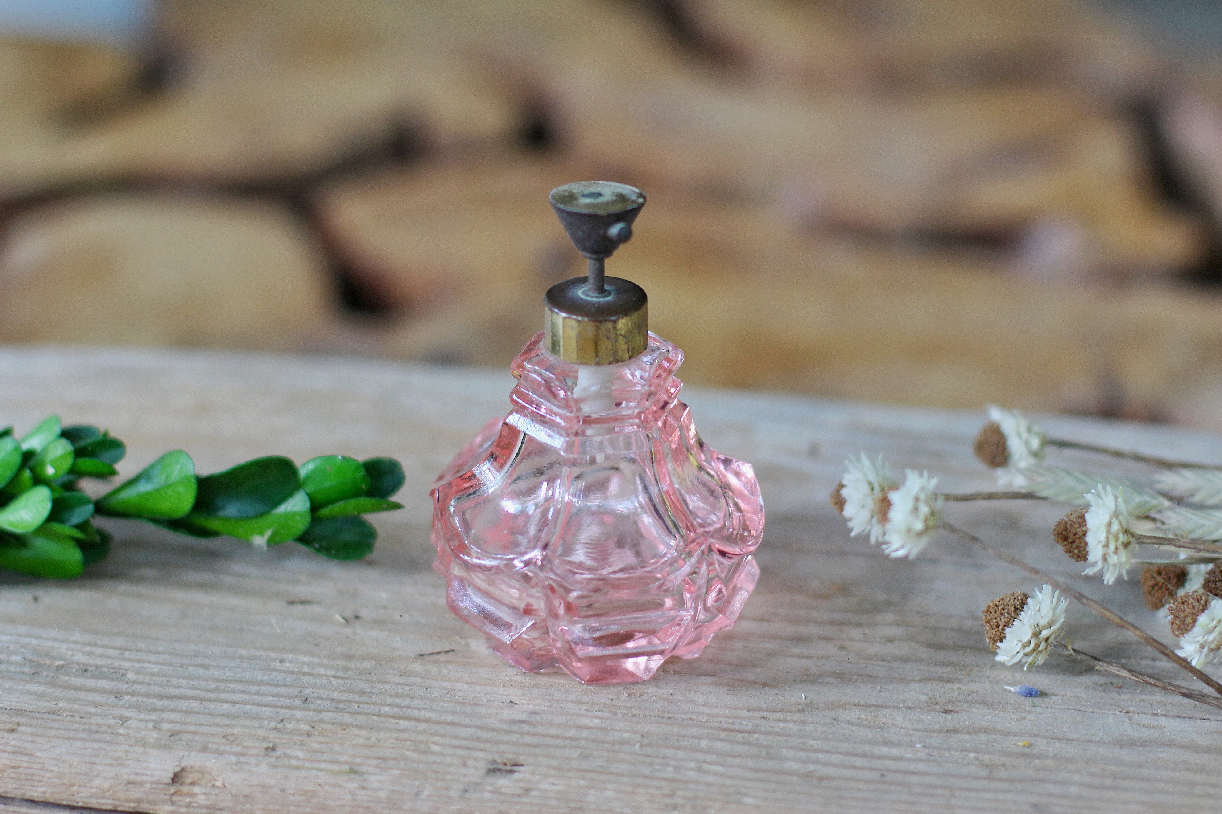Vintage Pink Perfume Bottle