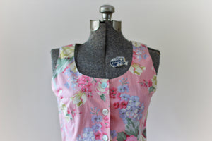 Vintage Floral Pink Carol Anderson Mini Dress