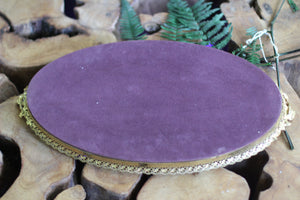 Antique Floral Roses Matson Mirror Tray