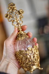 Antique Gold Floral Perfume Bottle