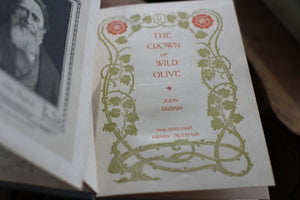 Copy of Antique Book: The Crown of Wild Olive by John Ruskin Hardback Cover
