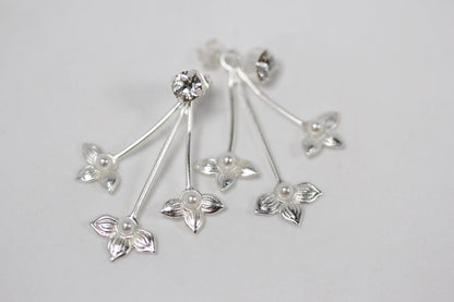 Lilies Stud & Jacket Earrings