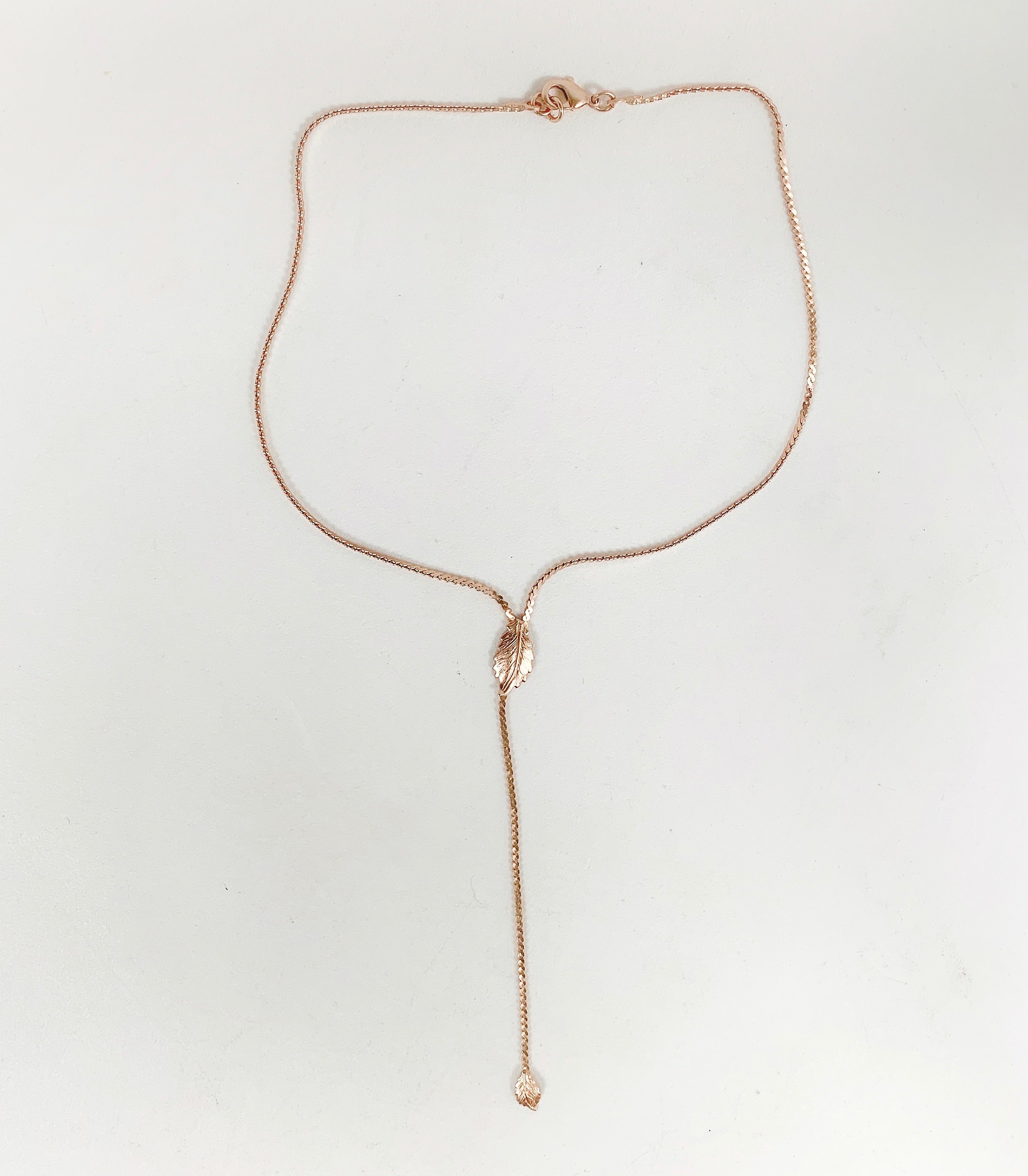 Preorder * Leaf Drop Lariat Necklace