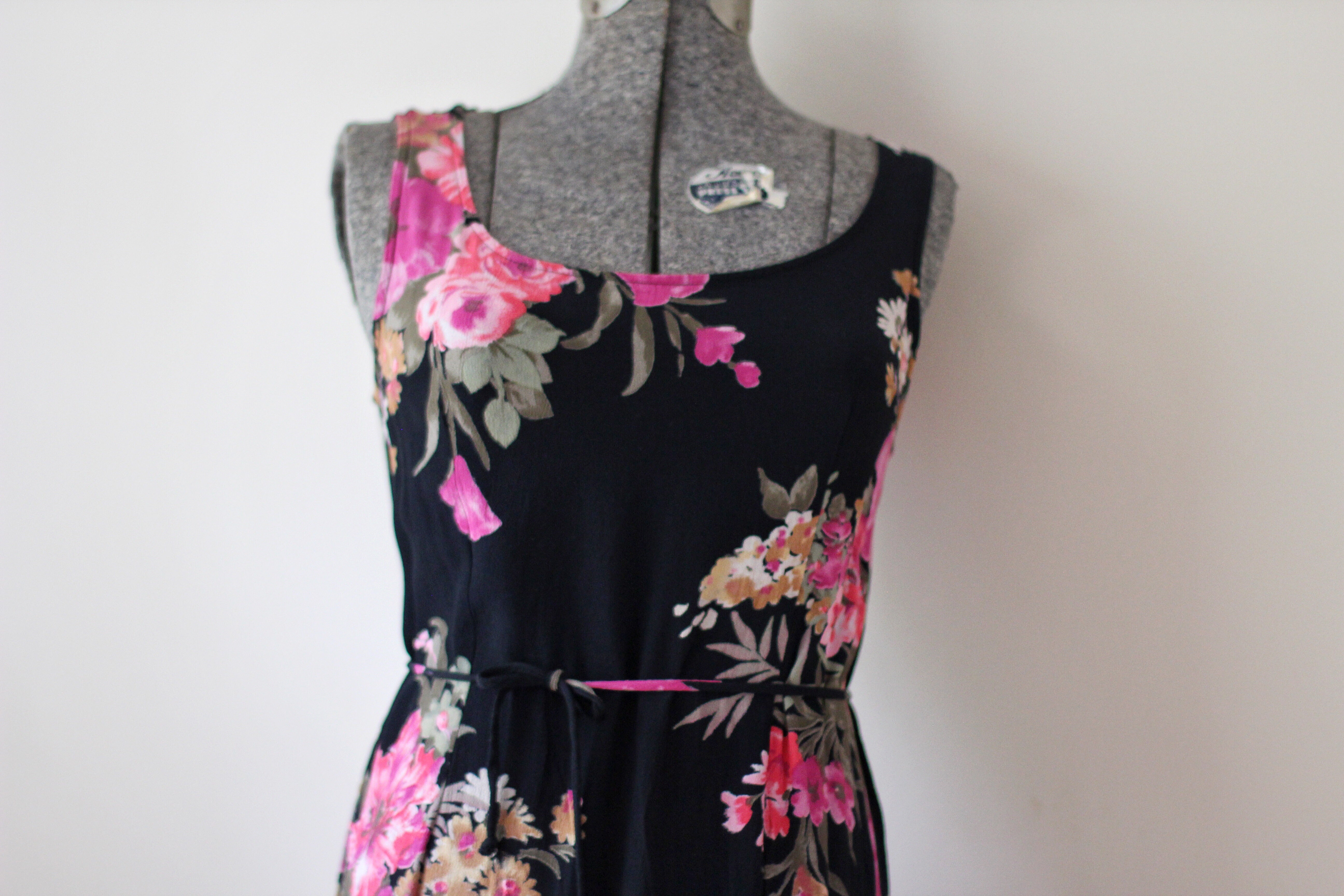 Vintage Floral Black Carol Anderson Dress