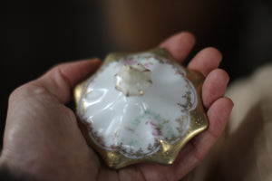 Antique R S Prussia Floral Porcelain Sugar Bowl