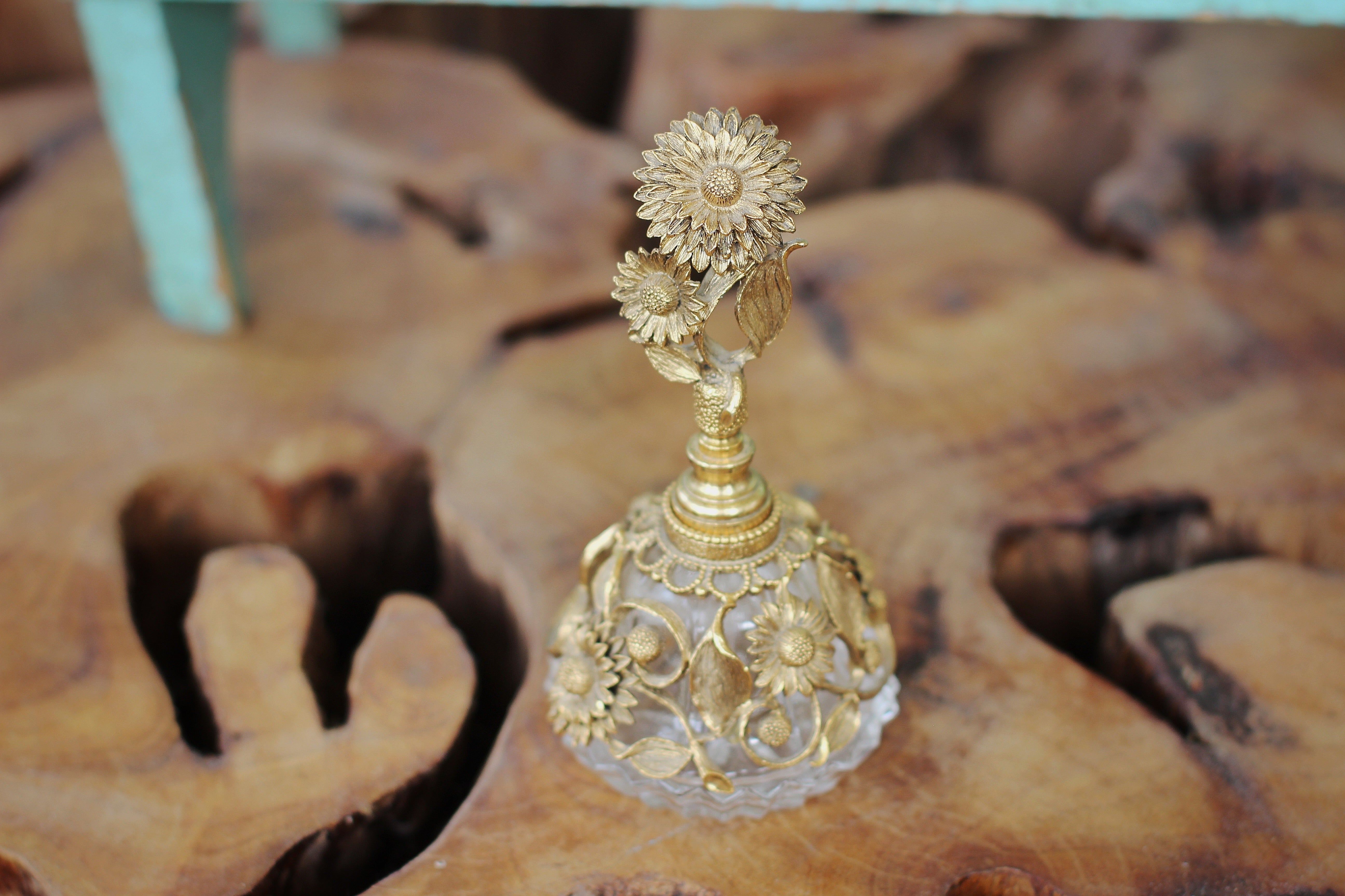 Antique Filigree Sunflower Matson Perfume Bottle