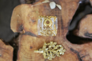 Antique Floral Dauber Leaf Collar Perfume Bottle