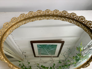 Large Lace Antique Mirror Tray