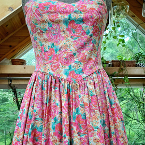 Vintage Peony Floral Pink Laura Ashley Dress