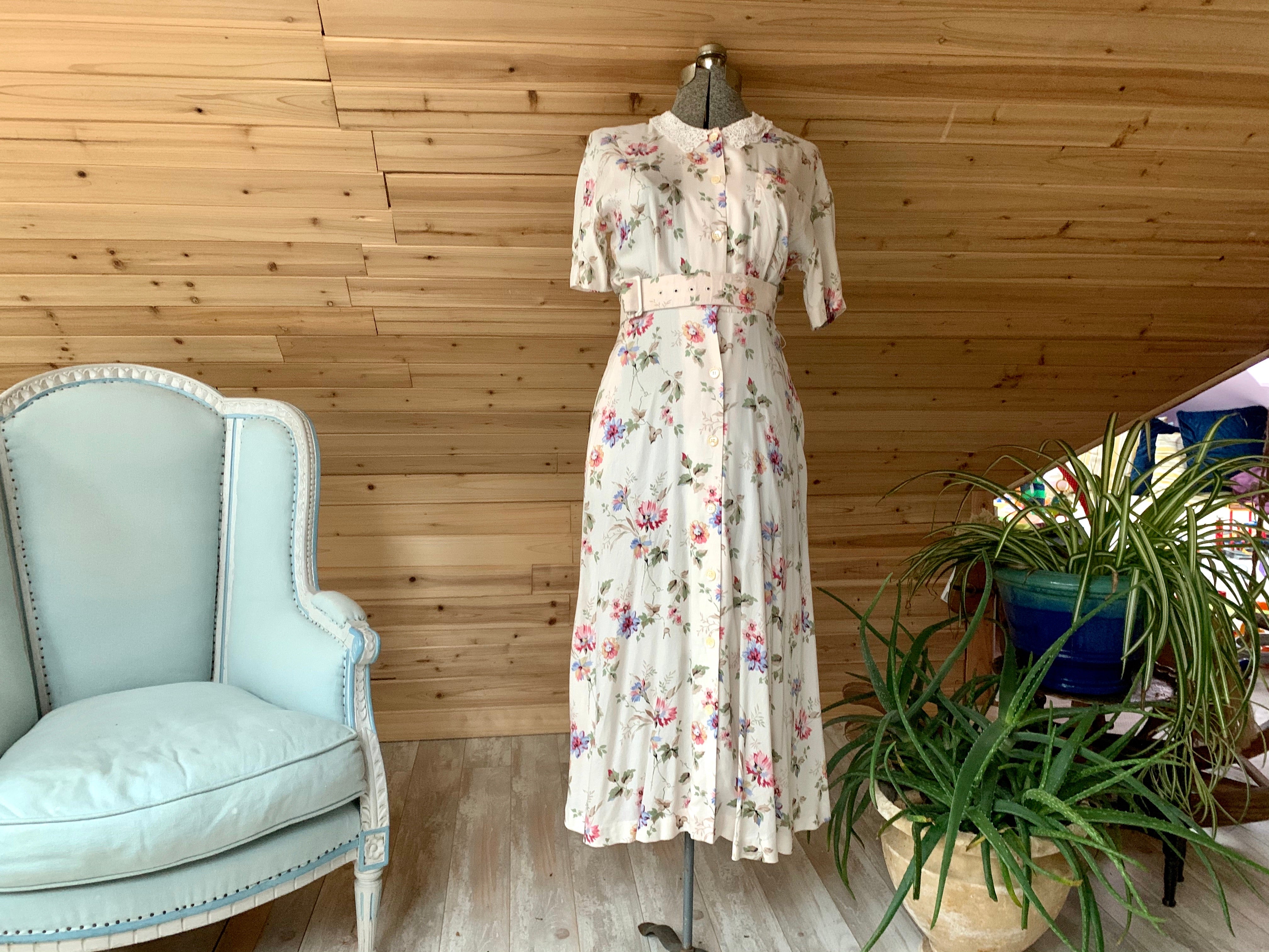 Vintage Pink Talbots Floral Dress