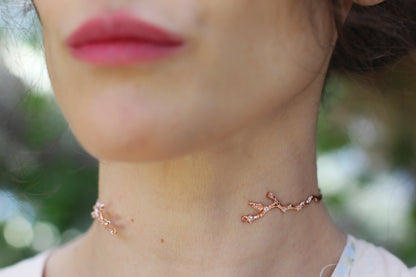 Rustic Branch w/ Crystals Choker