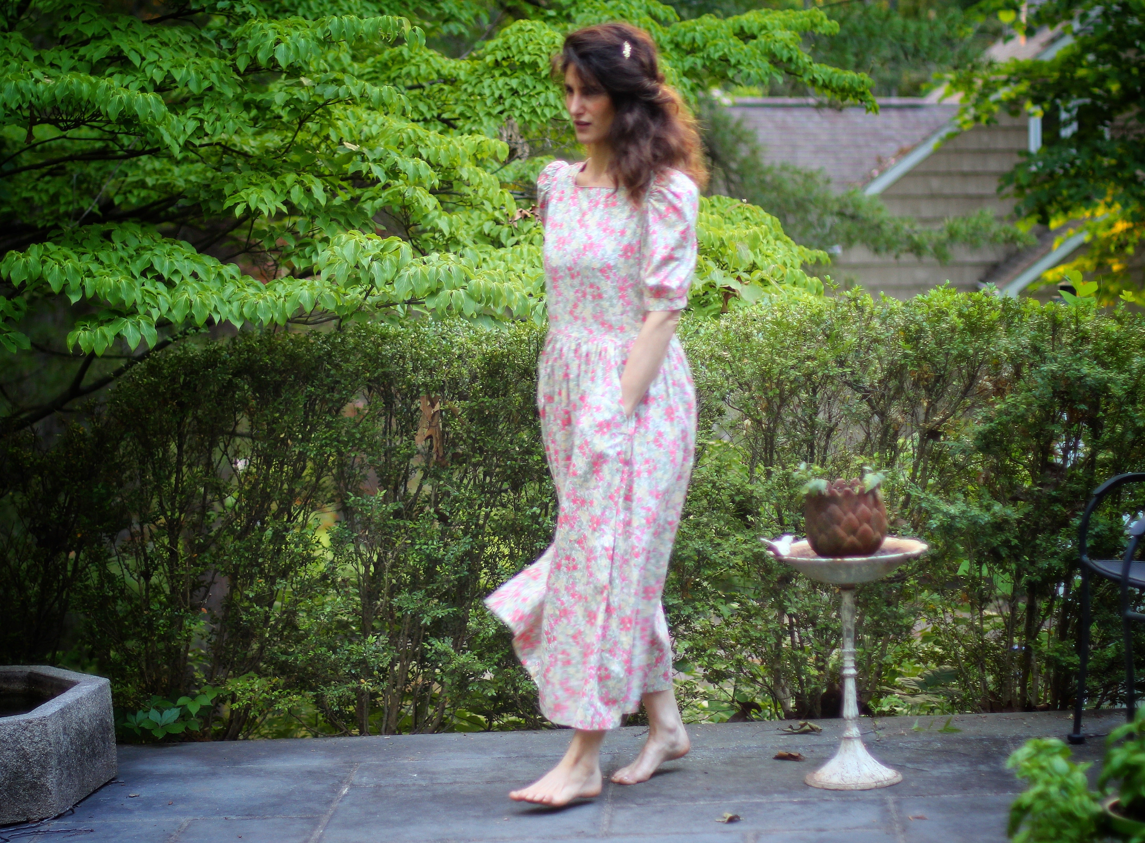 Vintage Floral Orange Laura Ashley Dress