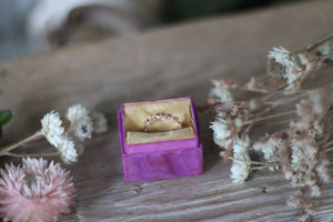 Antique Rustic Fuchsia Cardboard Ring Box