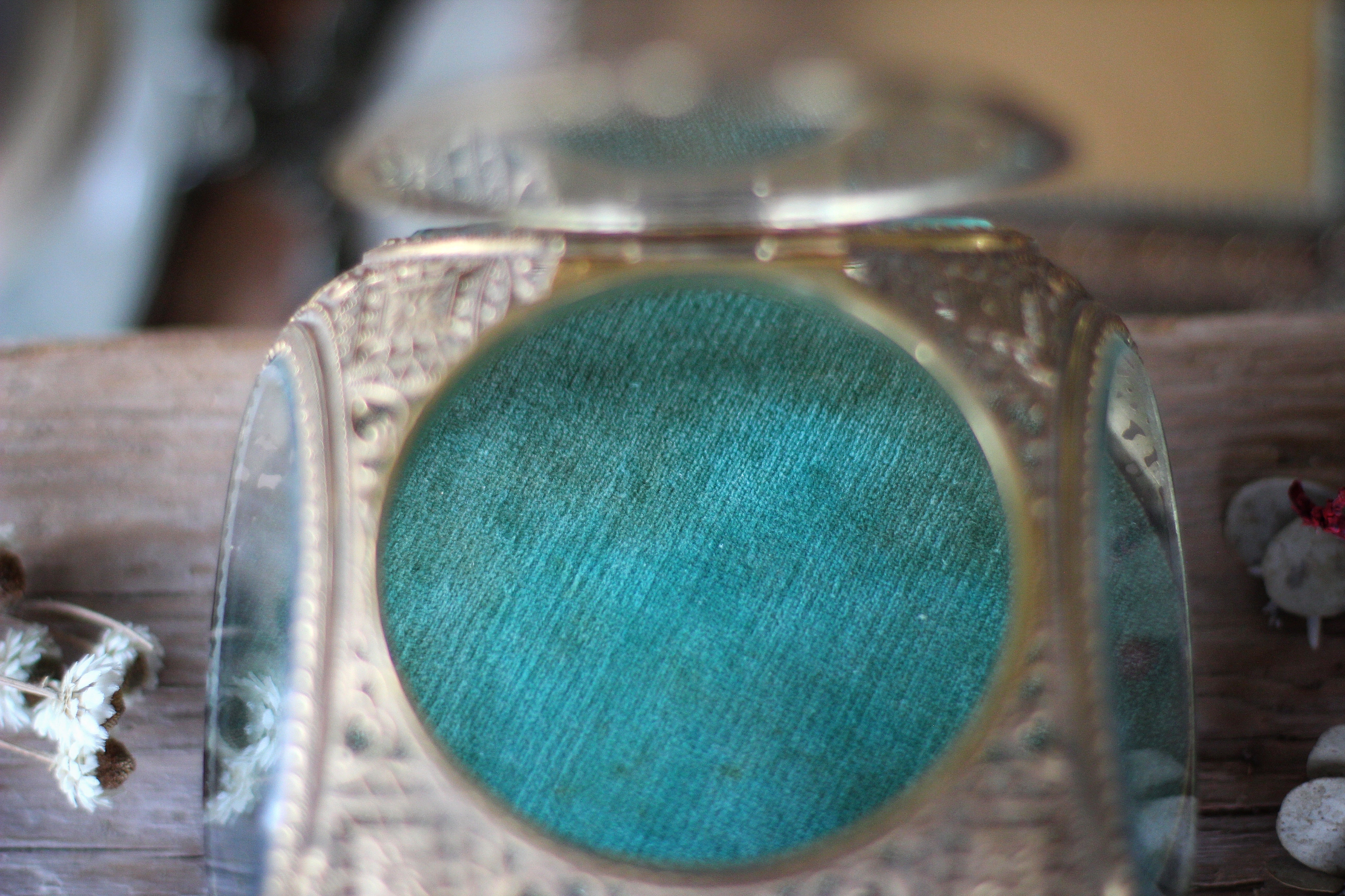 Antique Teal Jewelry Box