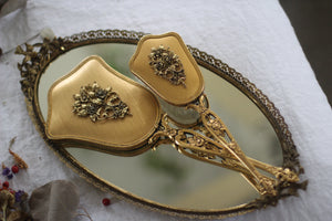 Antique Bronze Floral Vanity Set