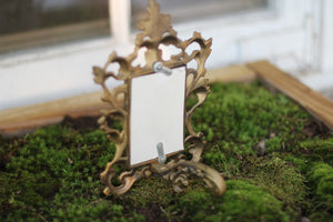 Antique Small Cast Iron Victorian Bronze Frame