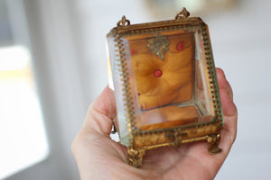 Antique Orange French Victorian Watch display case