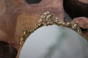 Antique Bronze Floral Rose Vanity Mirror