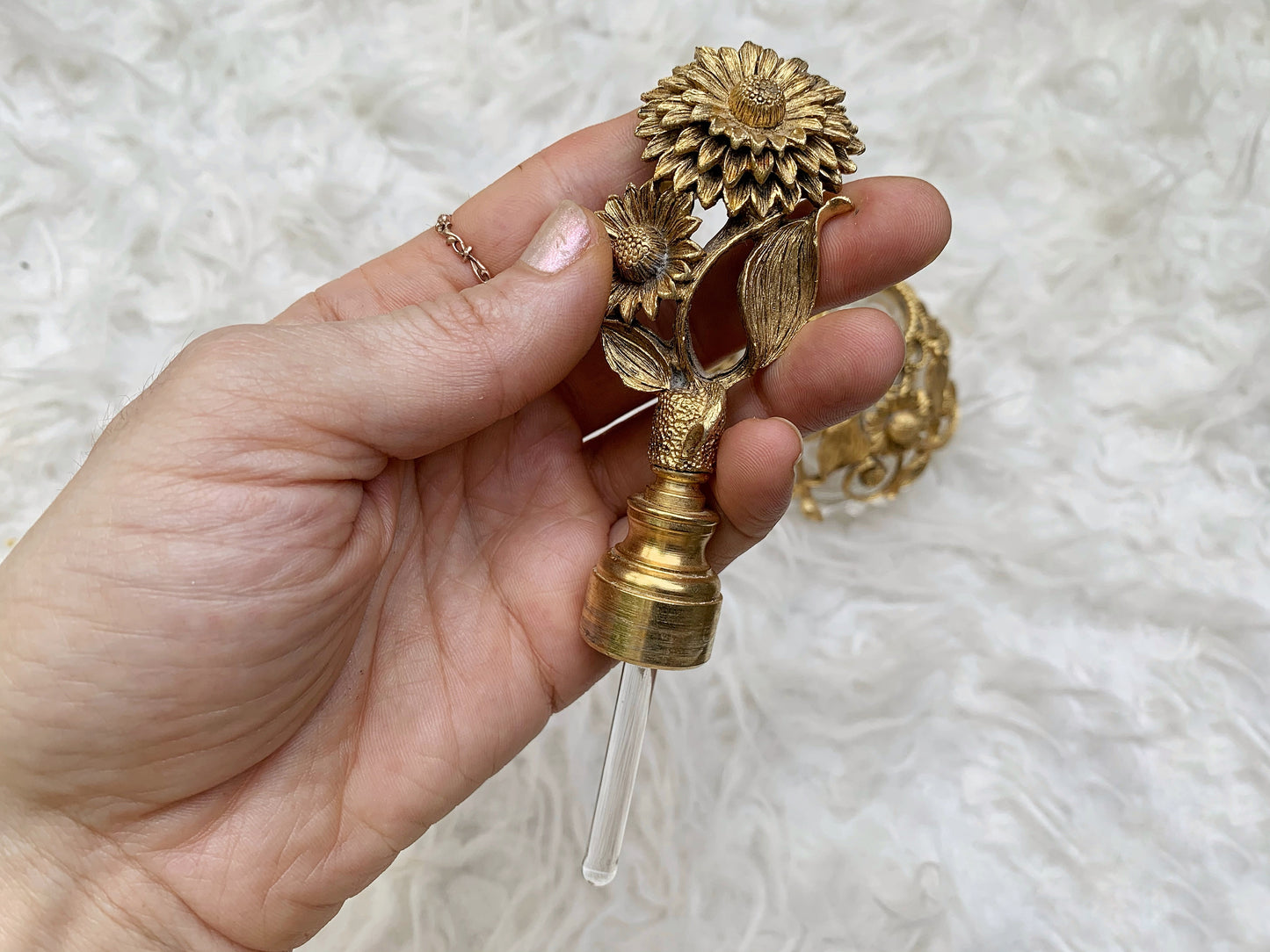 Antique Filigree Sunflower Matson Perfume Bottle