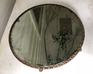 Antique Rounded Lion Feet Mirror Tray