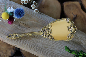 Antique Gold Roses Hair Brush