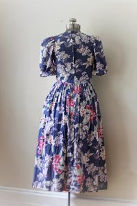 Vintage Floral Navy Laura Ashley Dress