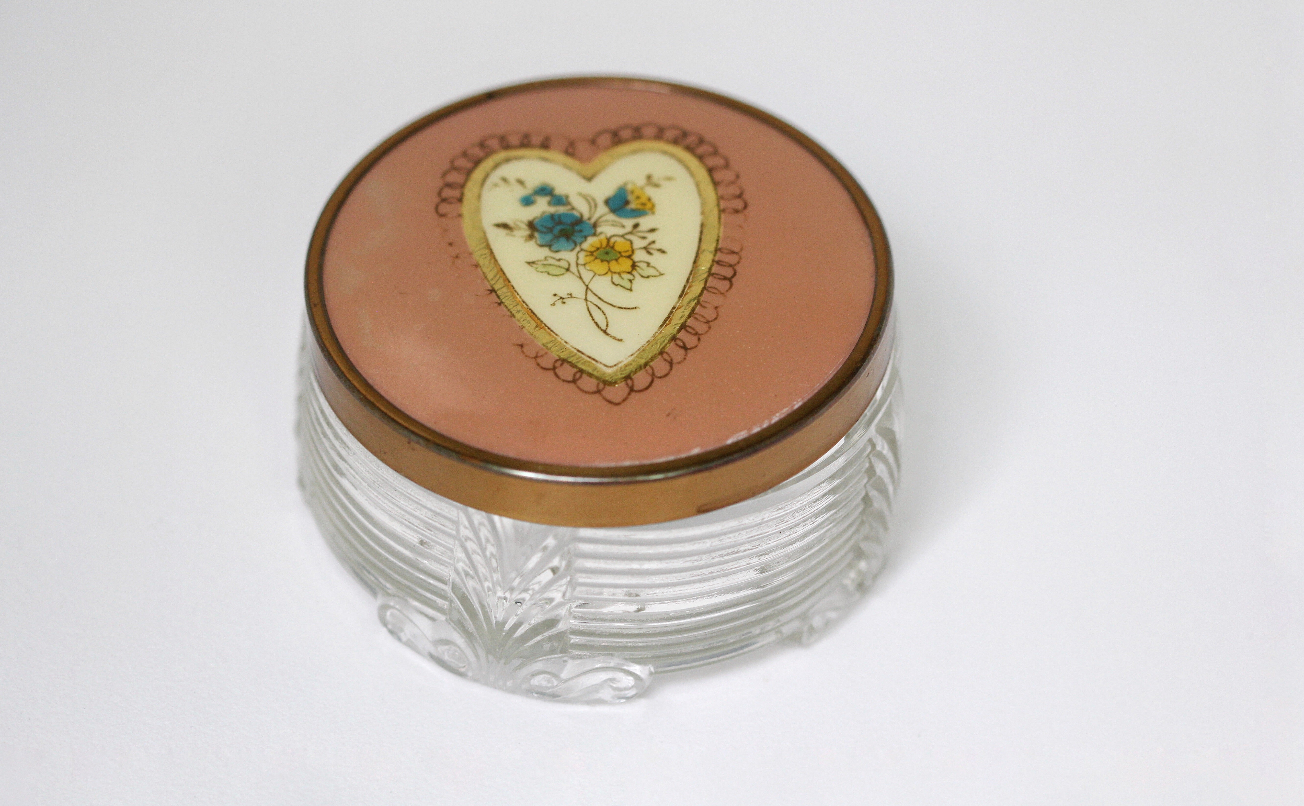Vintage Pink Heart Jar
