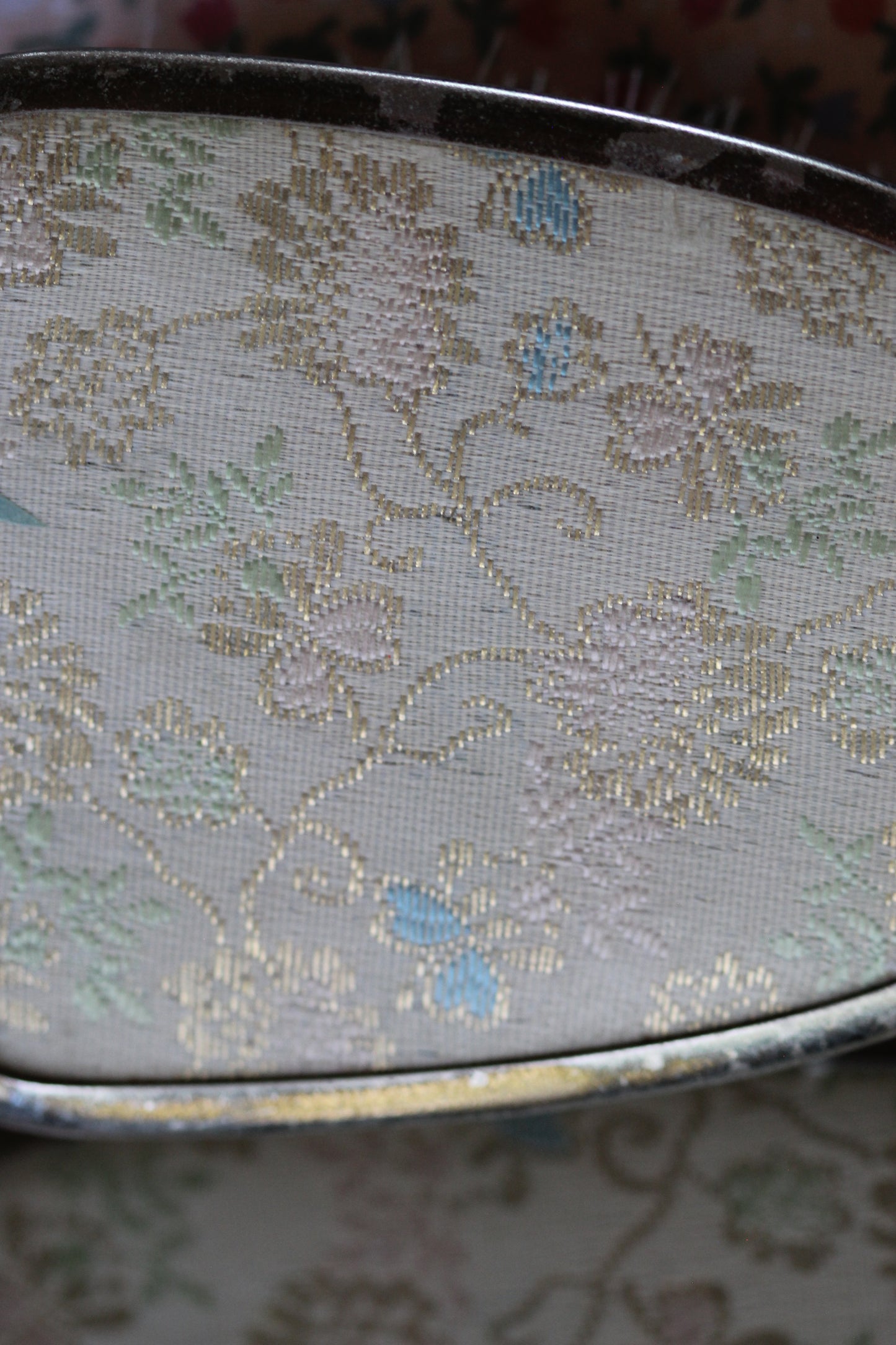 Antique Floral Patel Brocade Vanity Set