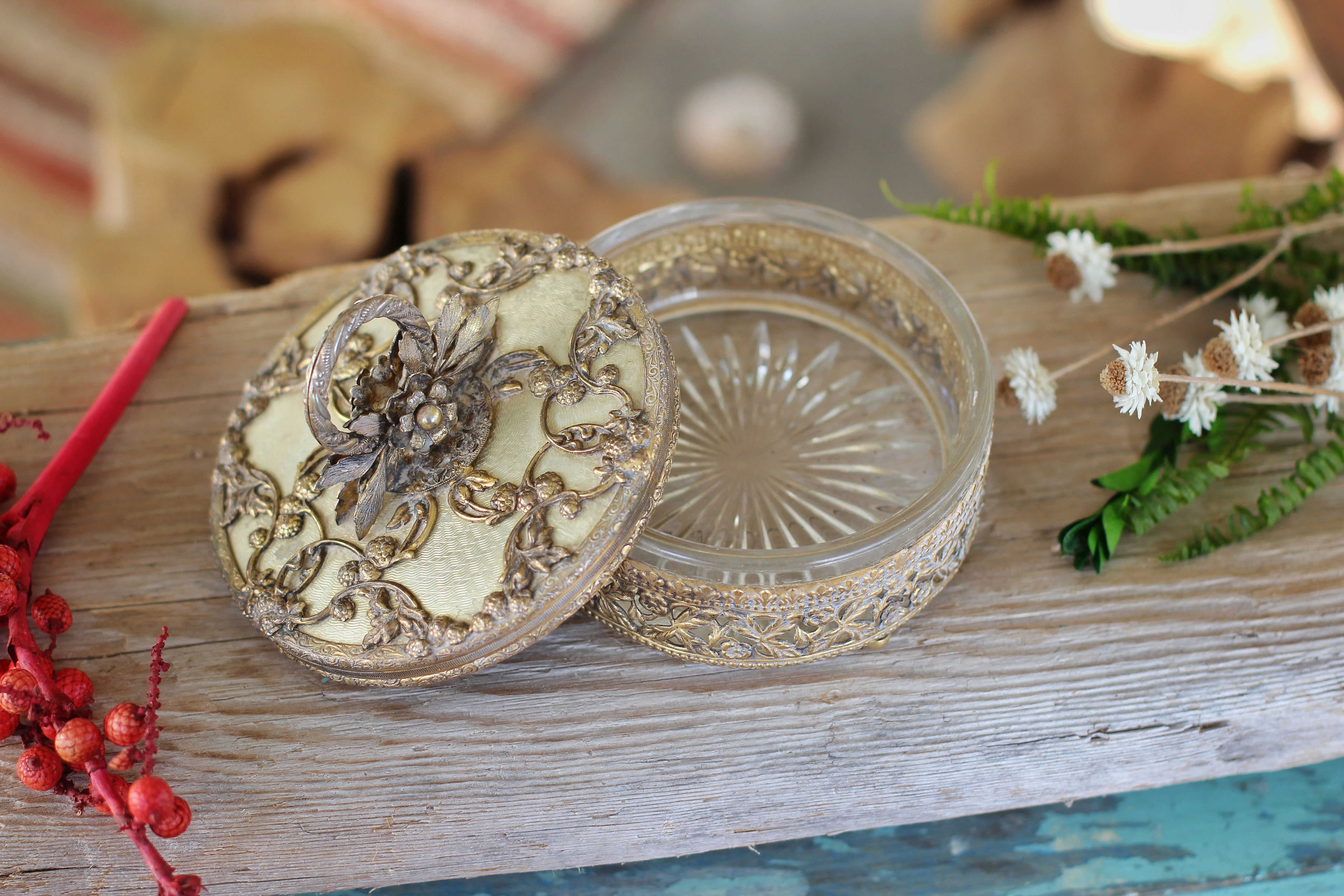Vintage Floral Jar