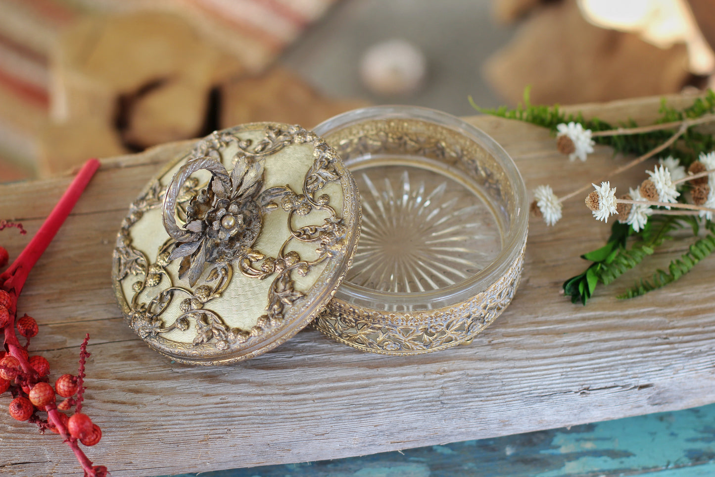 Vintage Floral Jar