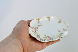 Antique Limoges Floral Porcelain Ring Dish