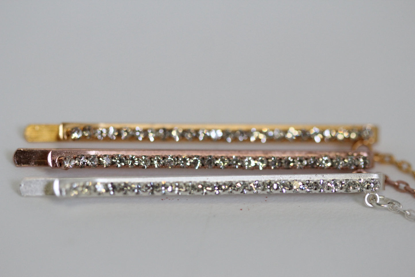 Crystals Leaf Chain Bobby Pin