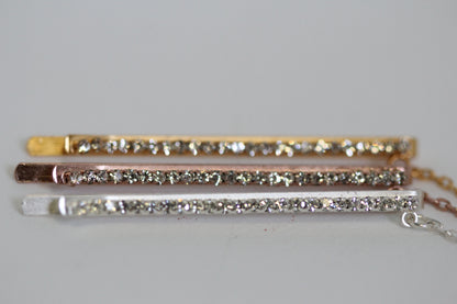 Crystals Leaf Chain Bobby Pin
