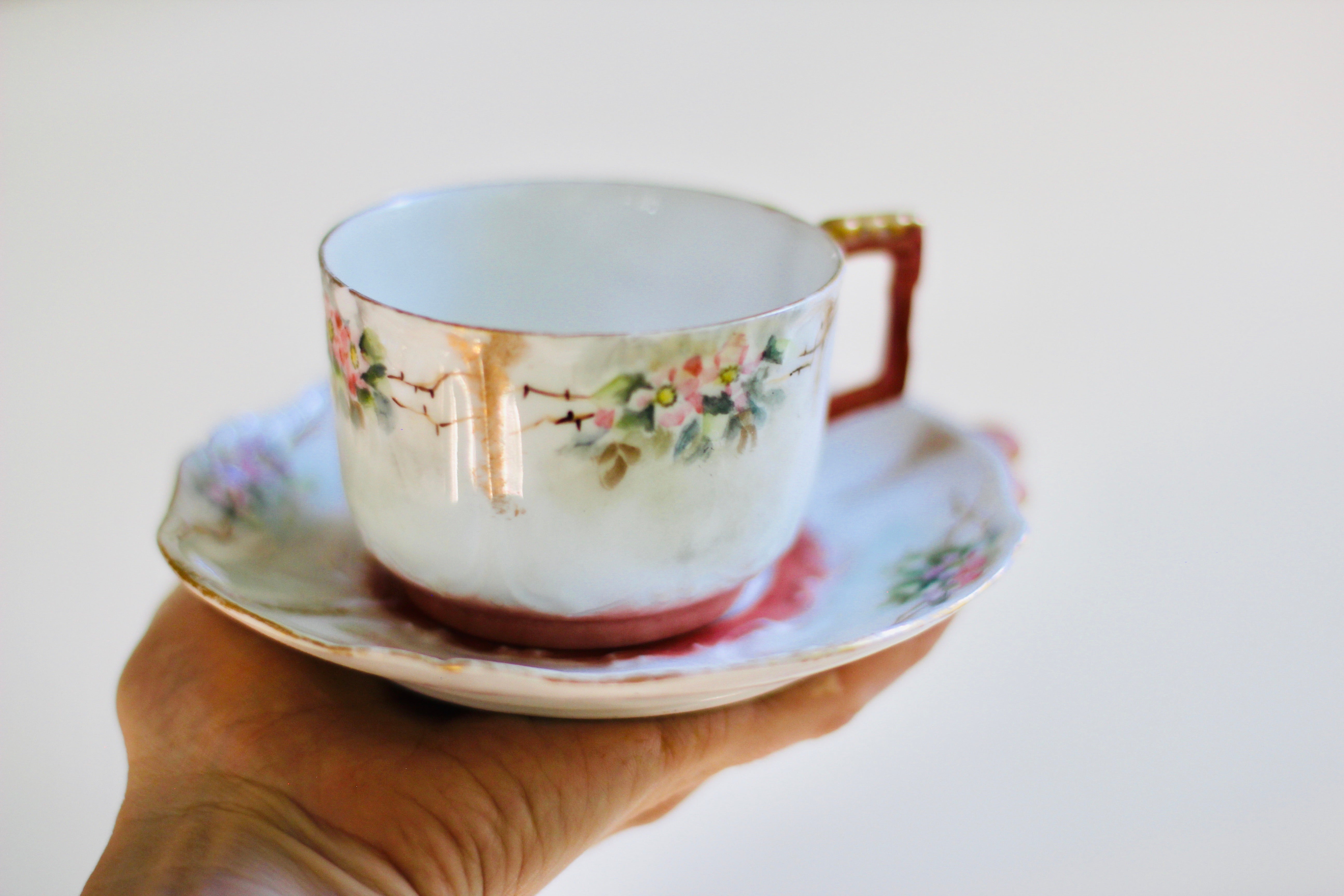 Antique T V Limoges France Tea Cup Set