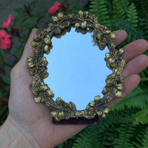 Antique Small Floral Dogwood Mirror Tray
