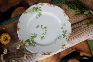 Vintage Limoges France Ivy Leaves Porcelain Salad Plate