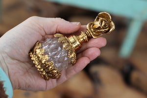 Antique Rose Glass Perfume Bottle