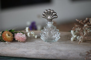 Antique Silver Seashell Perfume Bottle