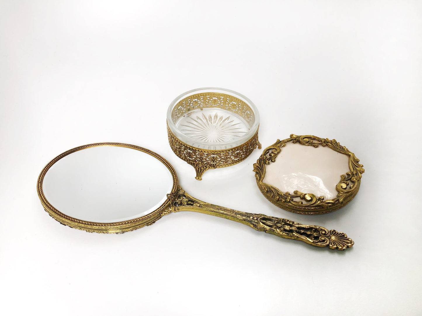 Antique Gilt Vanity Set