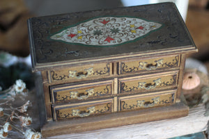 Vintage Florentine Wood Jewelry Box