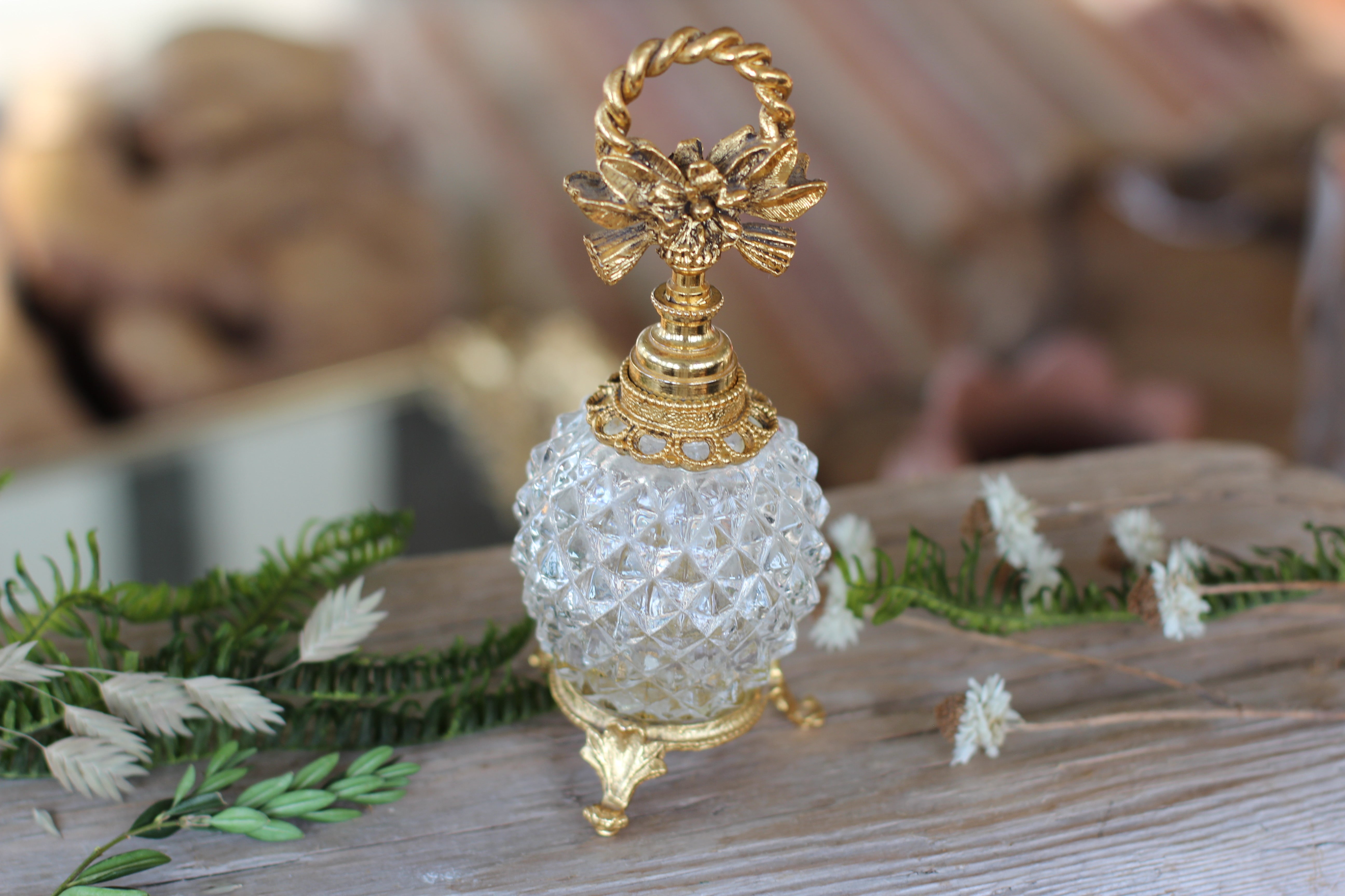 Antique Glass Filigree Stylebuilt Perfume Bottle