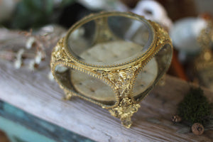 Antique French Victorian Glass Jewelry Box