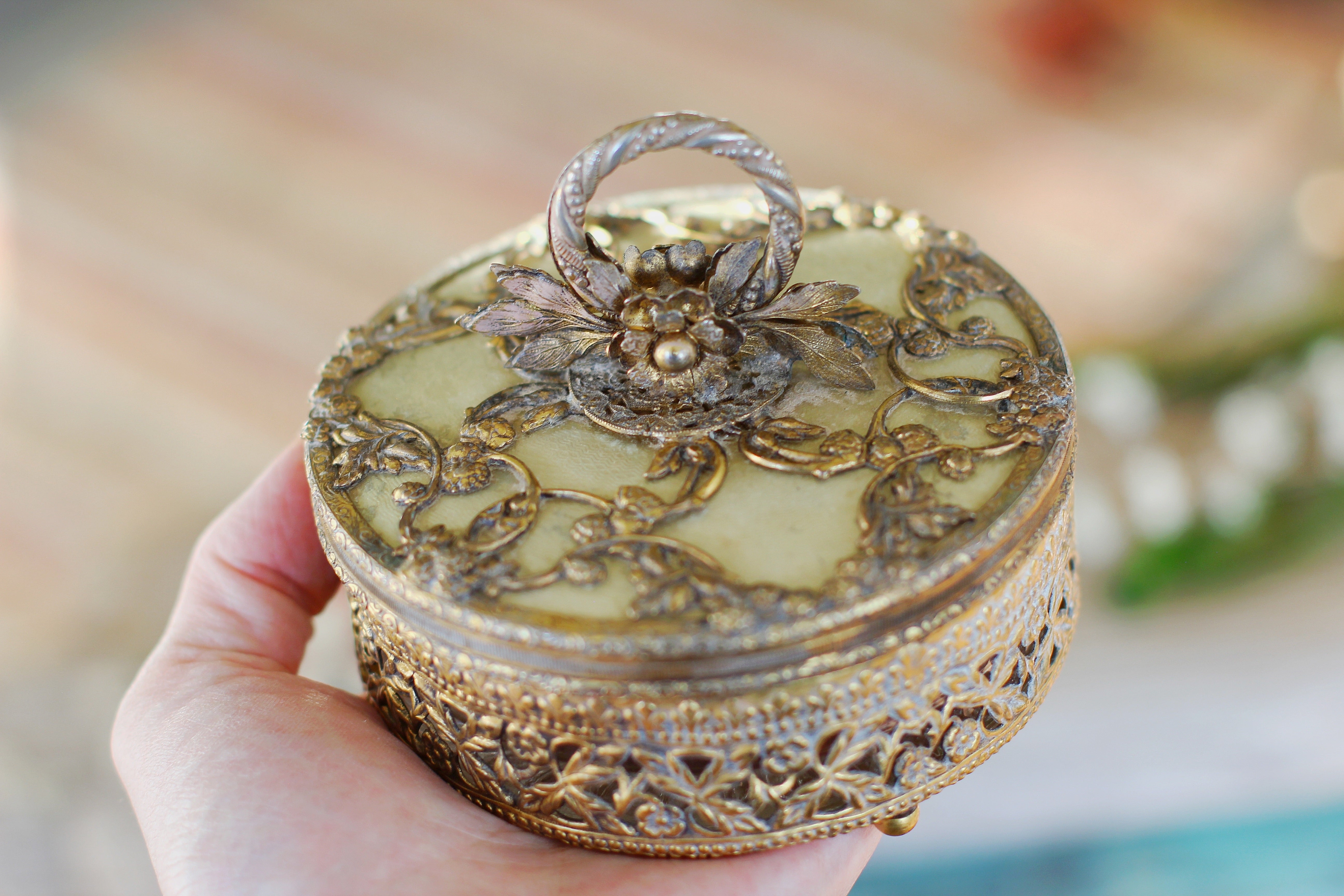 Vintage Floral Jar